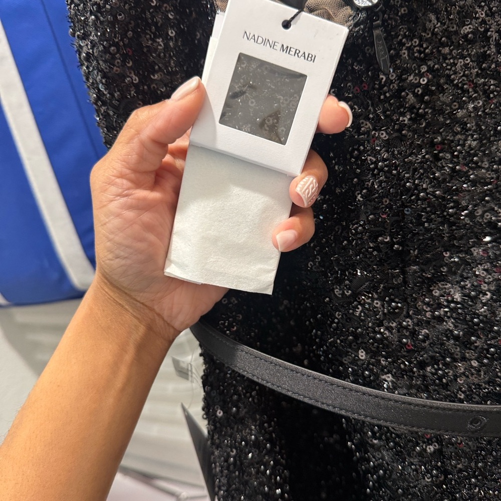 NADINE MERABI Tara Black Sequin Mini Dress - Picture 12 of 15